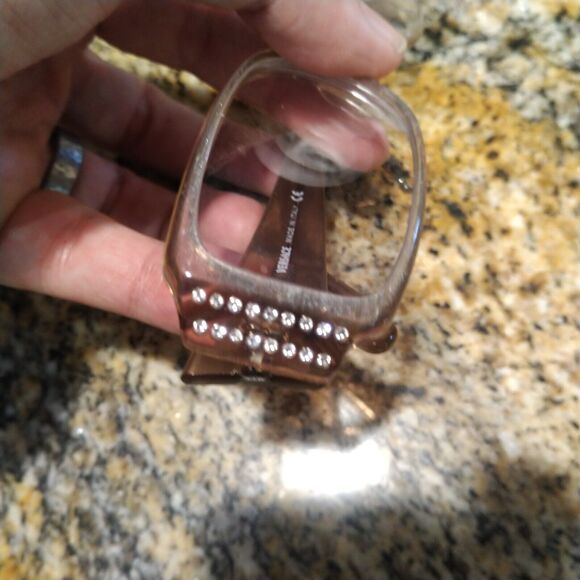 Versace Mod.4041-B 54-17-130 Brown Rectangular Eyeglasses Crystal Medusa Temple - Picture 12 of 12